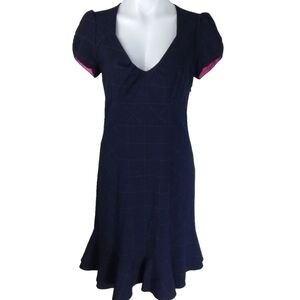 Moulinette Souers Blackboard Plaid Ruffle Hem Dress